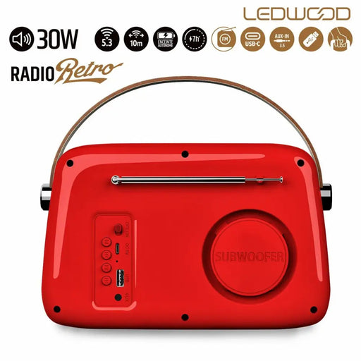 Transistor Radio Ledwood ALMA RED Red 30 W - CD радио<<<Електроника Звук<<<Компютри| Електроника<<<BigBuy