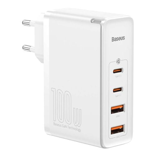 Travel Charger Baseus GaN2 Pro Quick 2x USB + 2x USB-C 100W EU (white) - Travel