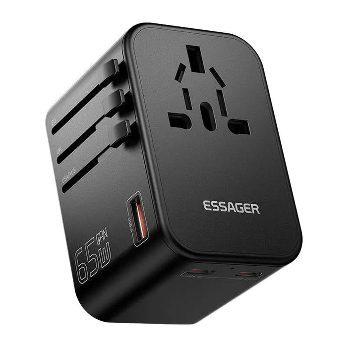 Travel wall charger Essager ECT65-LT01-Z 65W (black) - mains chargers<<<Chargers<<<GSM Accessories<<<InnproXML