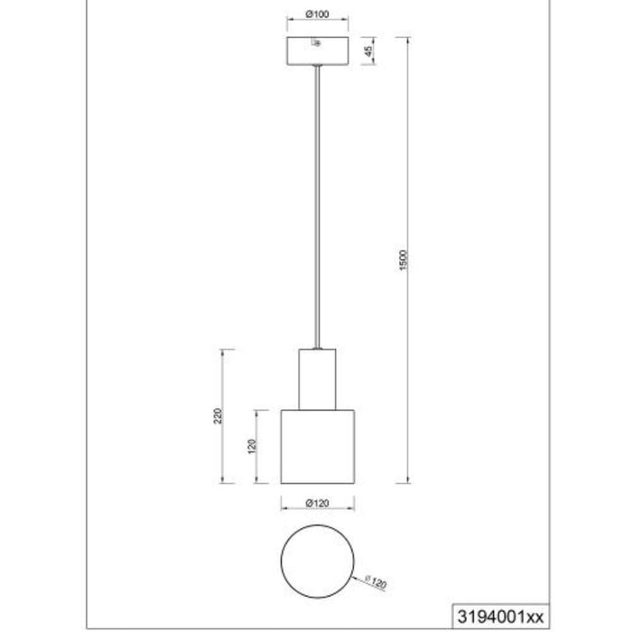 PENDANT AGUDO TRIO 1XE27 METAL COFFEE