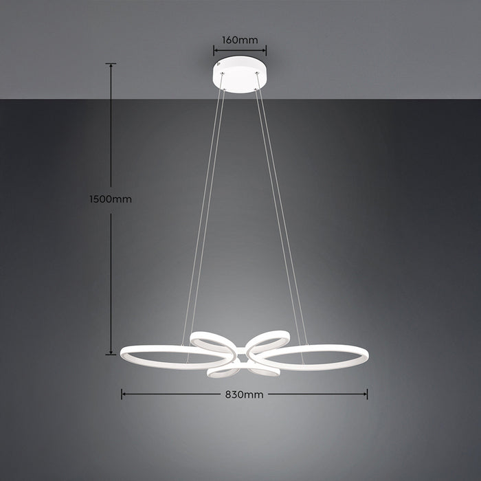 LED PENDANT 32W 3900LM 4000K WHITE TRIO FLY