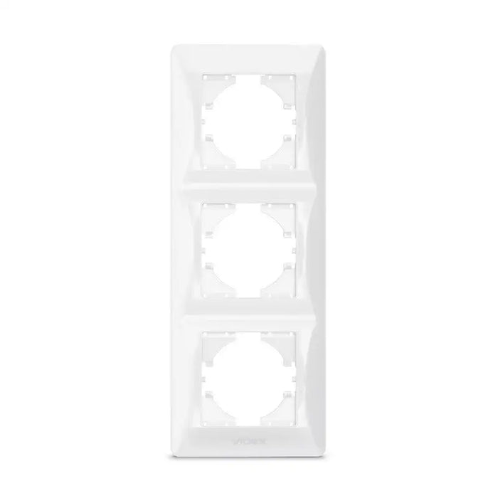 TRIPLE VERTICAL FRAME VF-BNFR3V-W BINERA VIDEX - Ключове контакти димери и розетки<<<Електроматериали<<<AmperelB2B