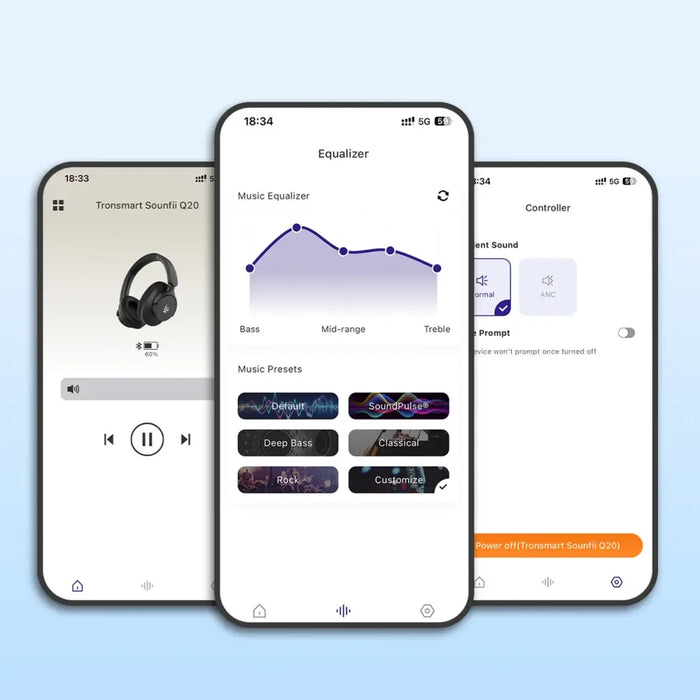 Tronsmart Sounfii Q20 ANC On-Ear Bluetooth 5.3 Wireless Headphones - White - Headphones and speakers<<<HurtelXML