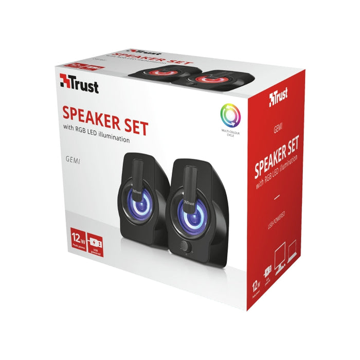 TRUST Gemi 2.0 Speaker RGB Black - Speakers&Sound Cards<<<TRUST компютърна периферия и