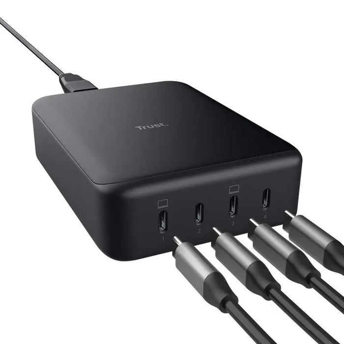 Trust Maxo - 240W GaN 4-port USB-C desk charger black - ChargersLAD-SIC<<<Power supplies for phonesLAD<<<ActionPL