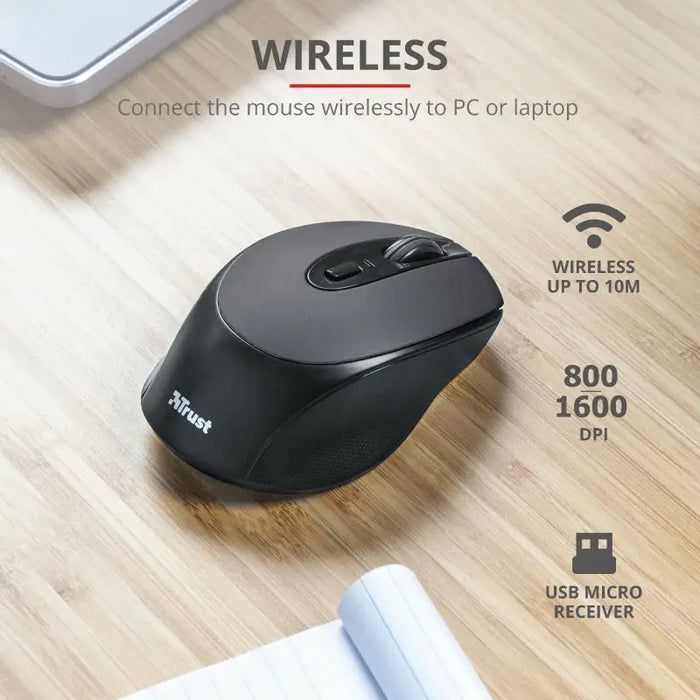 TRUST Zaya Wireless Rechargeable Mouse Black - Mice<<<TRUST компютърна периферия и