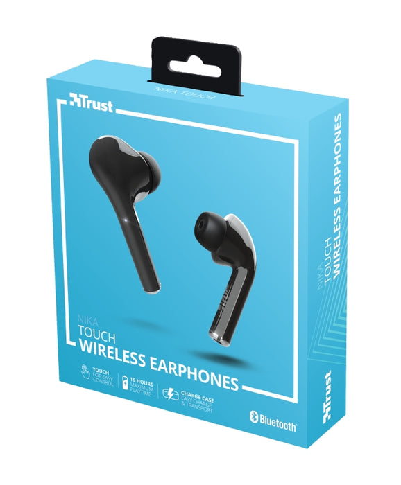 Headphones Trust NIKA TOUCH BT BLACK , Bluetooth , IN-EAR (PLUGS)