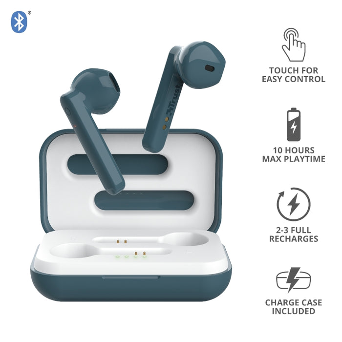 Headphones Trust PRIMO TOUCH BT BLUE , Bluetooth , IN-EAR (PLUGS)
