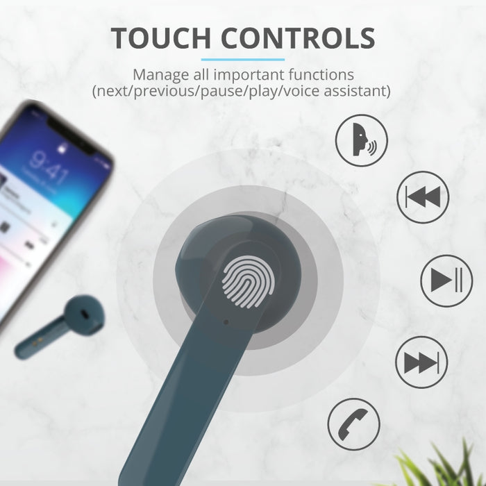 Headphones Trust PRIMO TOUCH BT BLUE , Bluetooth , IN-EAR (PLUGS)