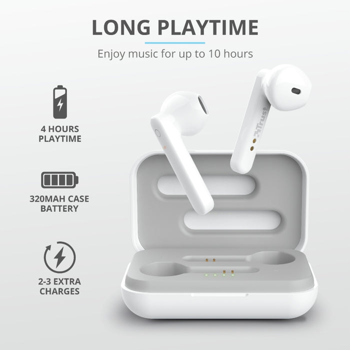 Headphones Trust PRIMO TOUCH BT WHITE , Bluetooth , IN-EAR (PLUGS)