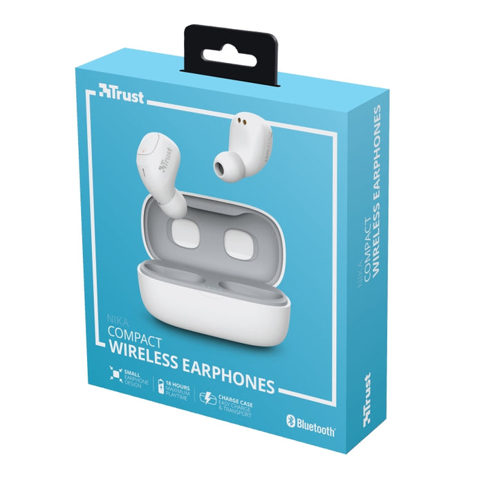 Headphones Trust NIKA COMPACT BT WHITE , Bluetooth , IN-EAR (PLUGS)