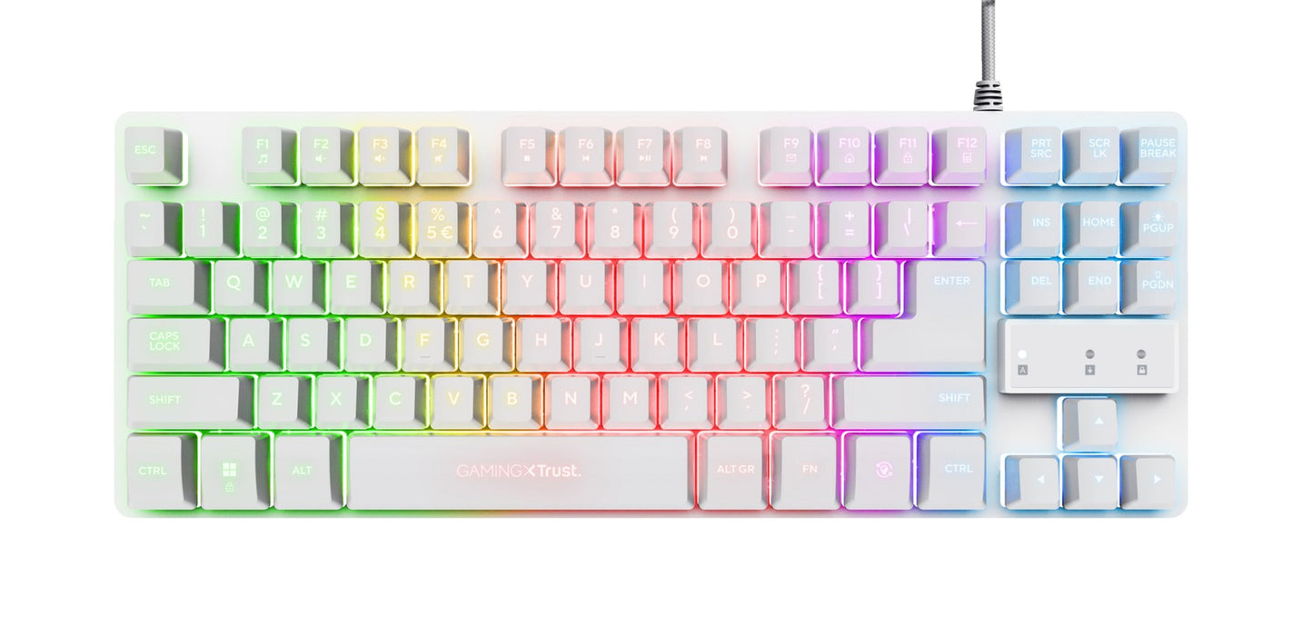 Trust GXT 833W THADO TKL US - gaming keyboard, white