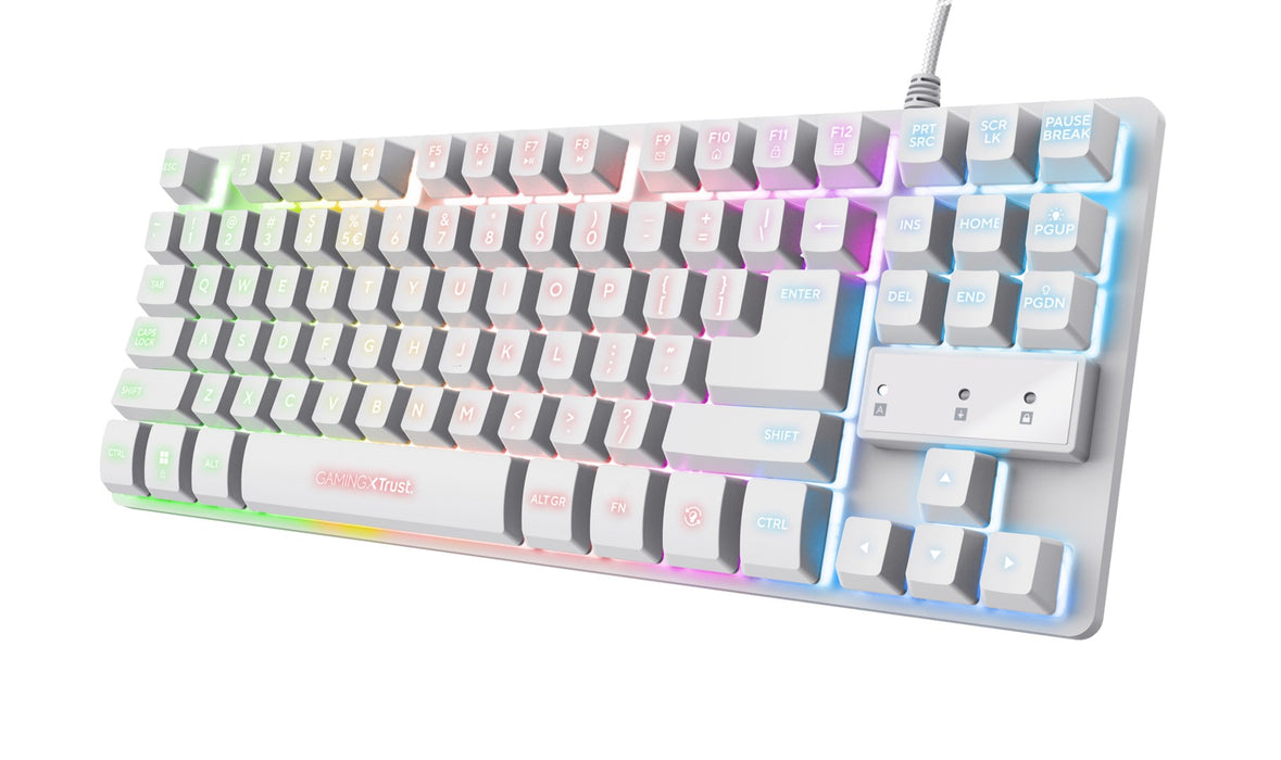 Trust GXT 833W THADO TKL US - gaming keyboard, white