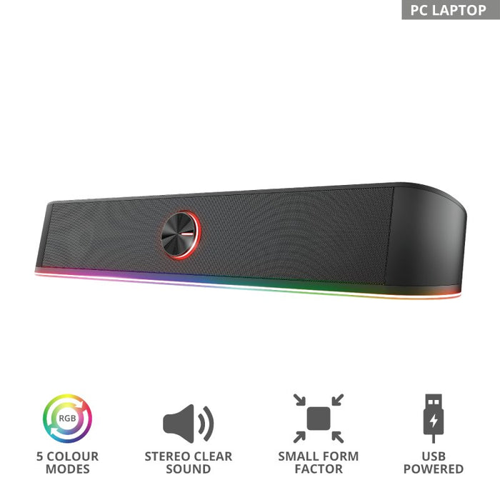 Soundbar Trust GXT 619 Thorne Black 6 W 12 W