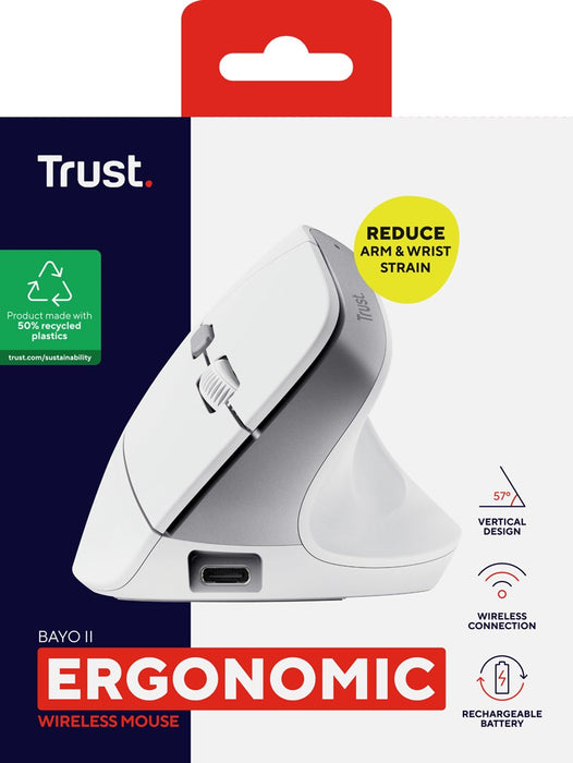 Ergonomic Optical Mouse Trust Bayo II White