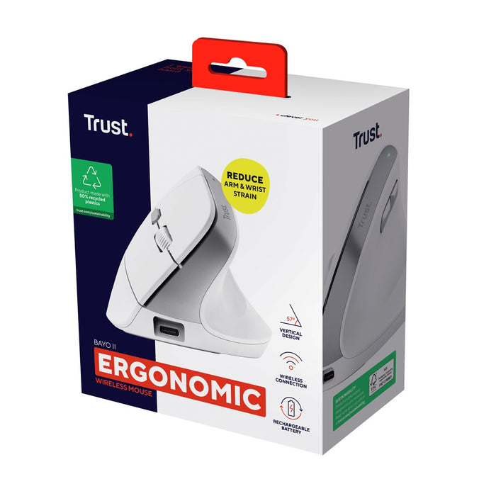 Ergonomic Optical Mouse Trust Bayo II White