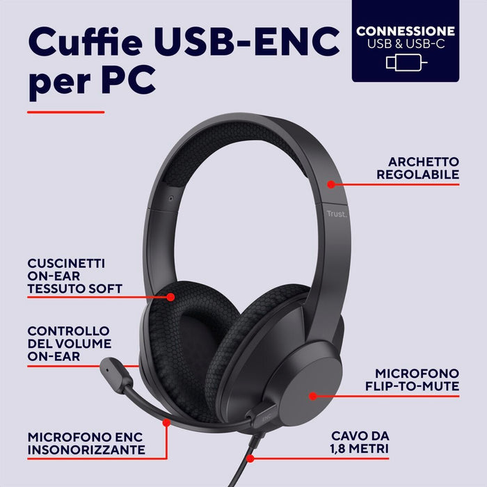 Headphones Trust 25462 Black