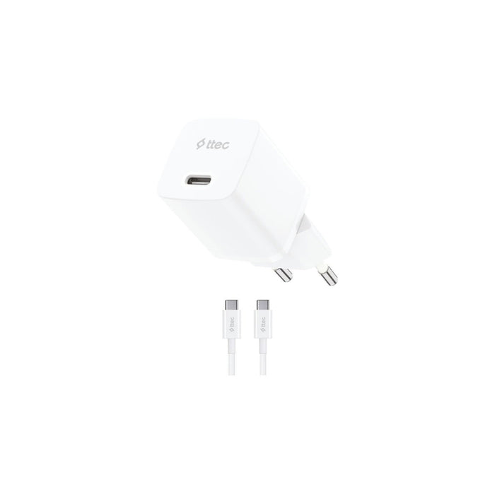 CHARGER 220V TTEC 20W USB-C+CABLE 60W WH