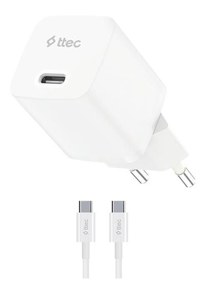 CHARGER 220V TTEC 30W PD GaN WHITE+CABLE