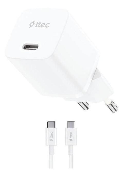 CHARGER 220V TTEC 20W USB-C+CABLE 60W WH