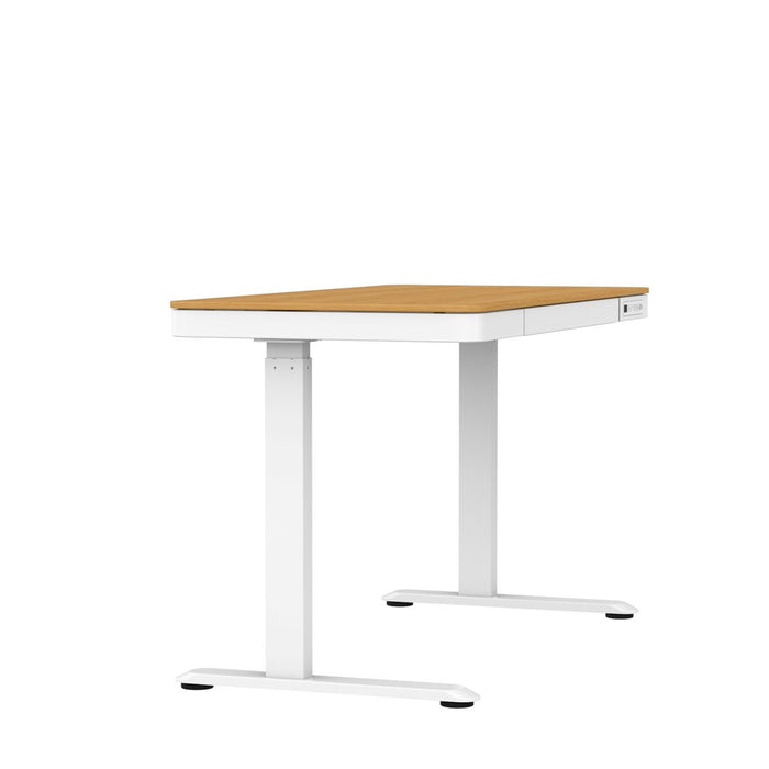 Tuckano Electric Height Adjustable Desk ET119W-C White/Oak. Desk top dimensions 120 x 60cm.