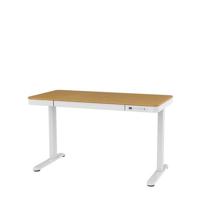 Tuckano Electric Height Adjustable Desk ET119W-C White/Oak. Desk top dimensions 120 x 60cm.