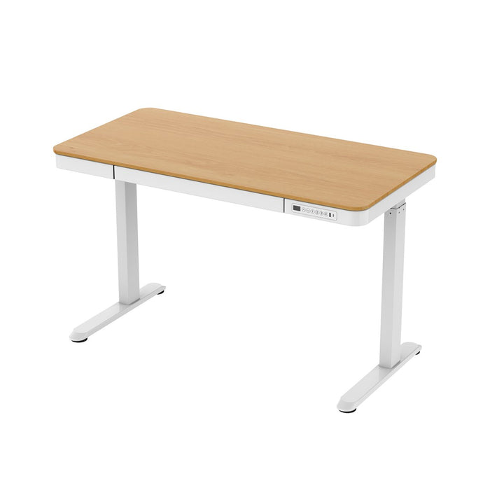 Tuckano Electric Height Adjustable Desk ET119W-C White/Oak. Desk top dimensions 120 x 60cm.
