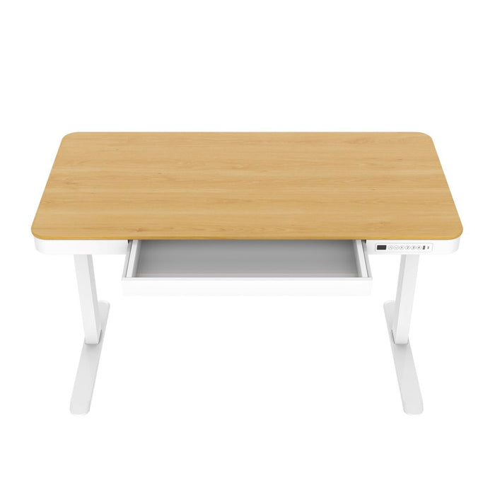Tuckano Electric Height Adjustable Desk ET119W-C White/Oak. Desk top dimensions 120 x 60cm.