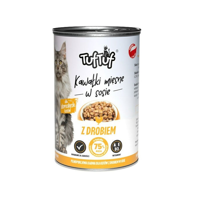 Cat food Tuftuf Pieces of meat in sauce with beef 415 g