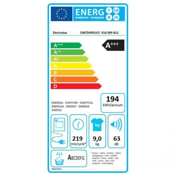 Tumble dryer ELECTROLUX EW7D495UCE 9 kg Wi-Fi class C - Сушилни с термопомпа<<<Сушилни<<<Едра бяла