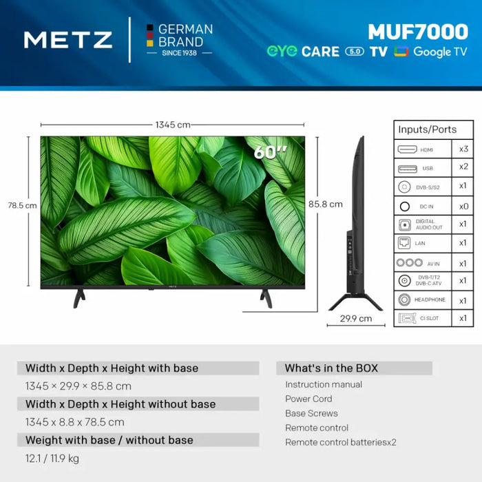 TV Metz 60MUF7000Z - LED<<<Телевизори<<<Телевизори Аудио и видео<<<TechMart