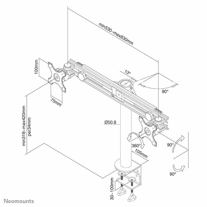 TV Mount Neomounts FPMA-D700D 10-30’’ 8 kg - Електроника Телевизори<<<Компютри| Електроника<<<BigBuy&&&Поставки за