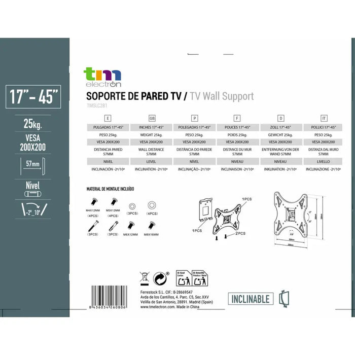 TV Mount TM Electron 26’’-40’’ 25 kg - Електроника Телевизори<<<Компютри| Електроника<<<BigBuy&&&Поставки за