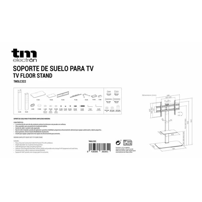 TV Stand TM Electron 43’’-86’’ 60 Kg - Електроника Телевизори<<<Компютри| Електроника<<<BigBuy&&&Поставки за