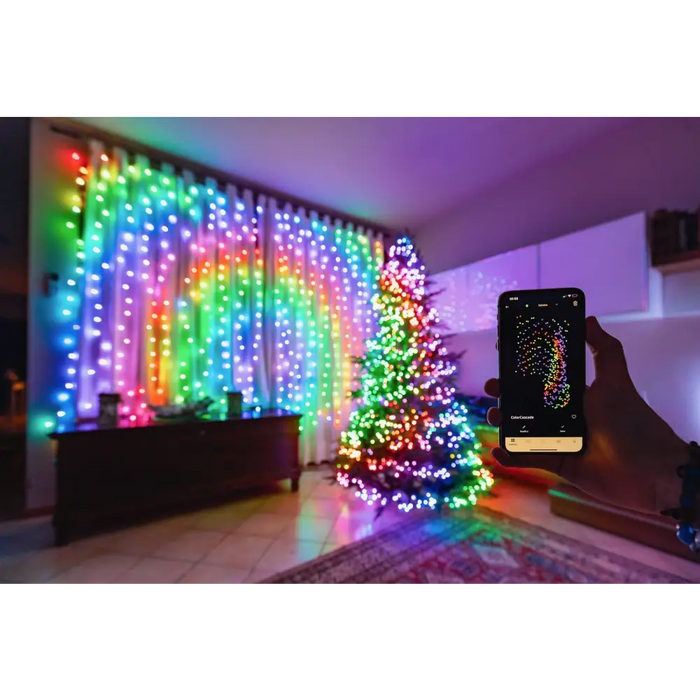 TWINKLY Curtain 210 (TWW210SPP-TEU) Intelligent LED Lights 210 LED RGB + W 2,1 m - Christmas tree