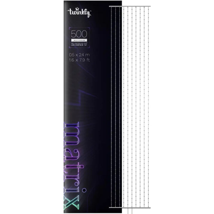 Twinkly Matrix - 500 RGB LED Pearl-shaped lights clear wire 1.7x7.8ft F-plug type - Decorative