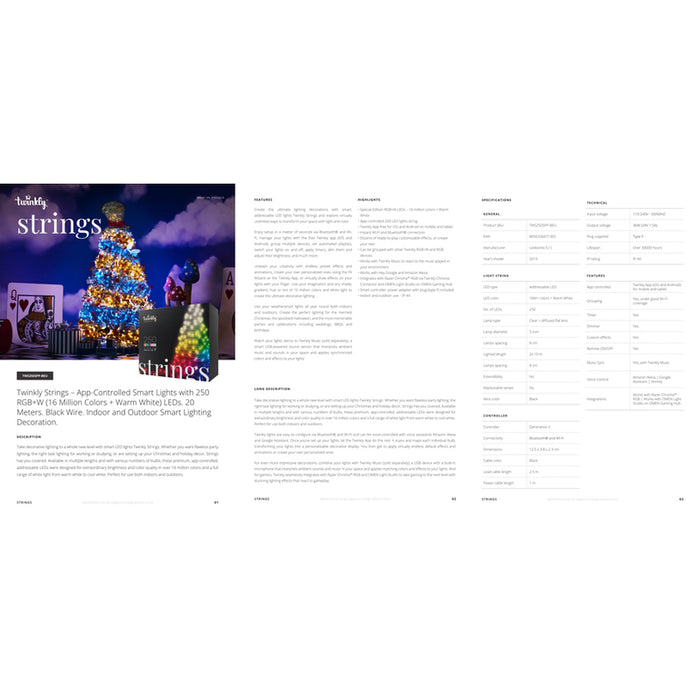 LIGHTING STRING 200CM 250LED TWINKLY TWS250SPP-BEU