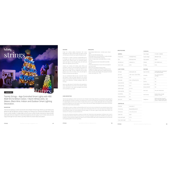 LIGHTING STRING 355CM 400LED TWINKLY TWS400SPP-BEU