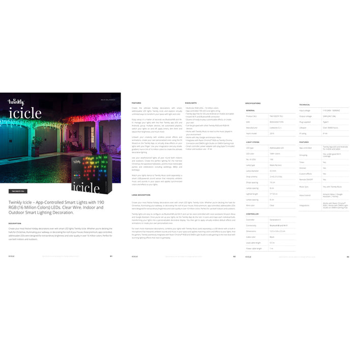 LIGHTING PENDANT 500CM 190LED TWINKLY TWI190STP-TEU