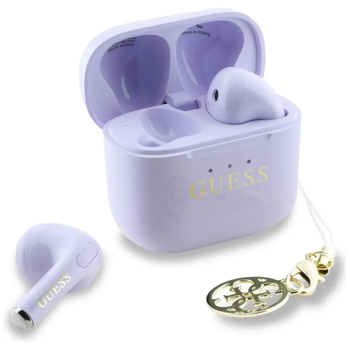 TWS Guess Glossy Effect Printed Classic Logo & Charm Headphones - Lavender - Headphones and speakers<<<HurtelXML