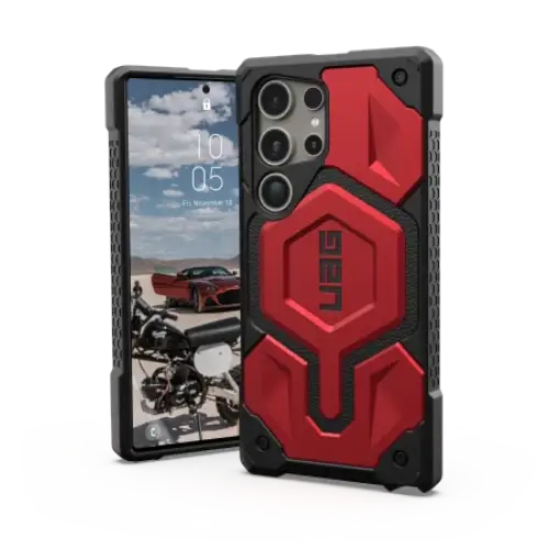 UAG Monarch Pro case for Samsung Galaxy S24 Ultra 5G with magnetic module - black and red - Cell phone cases