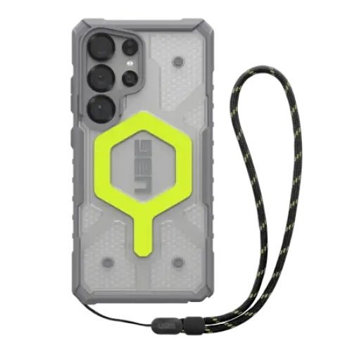 UAG Pathfinder Clear Magnet Bundle Magnetic Case and Wrist Strap for Samsung Galaxy S25 Ultra 5G - Neon Gray - Other