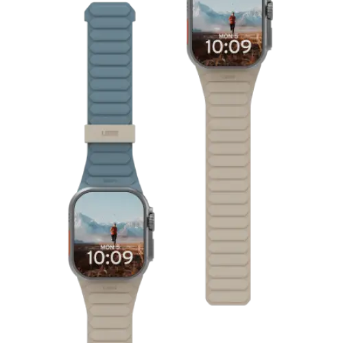 UAG Pathfinder Silicone Double-Sided Magnetic Strap for Apple Watch 42 / 44 / 45 / 46 / 49mm - Gray-Blue - Other cell