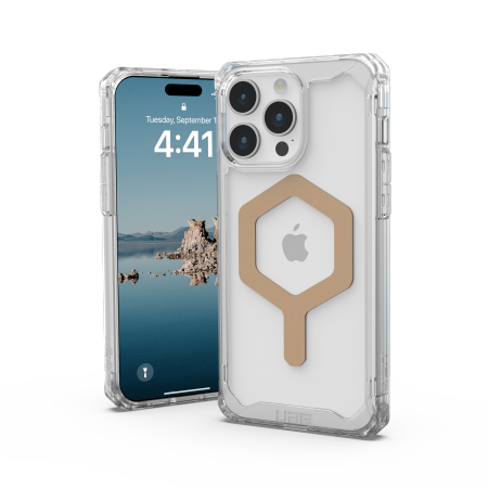 UAG Plyo MagSafe case for iPhone 15 Pro Max - transparent and gold - Cell phone cases and covers<<<HurtelXML