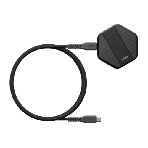 UAG Wireless Charger 15W wireless charger with stand compatible with MagSafe - black carbon - Cell phone USB