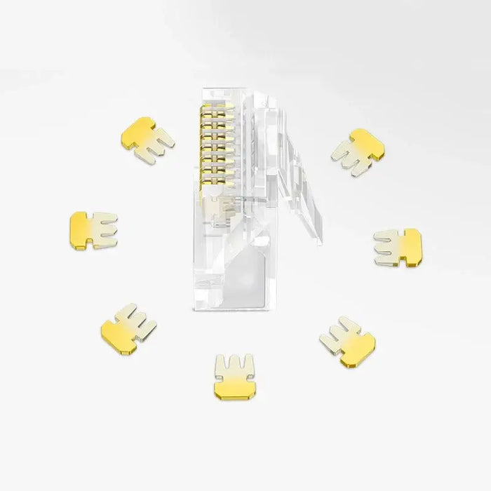 Ugreen 100x plug plug coupler end RJ45 8P8C Cat 6 transparent (60558) - Network cables<<<HurtelXML