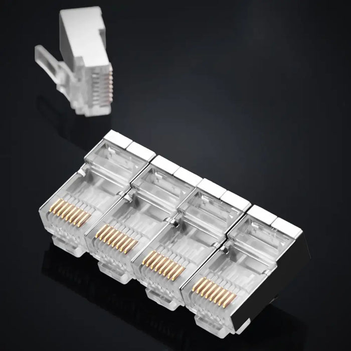 Ugreen 10x plug end RJ45 8P8C (UTP Cat. 6 / Cat. 5 / Cat. 5e) silver (NW111) - Network cables<<<HurtelXML