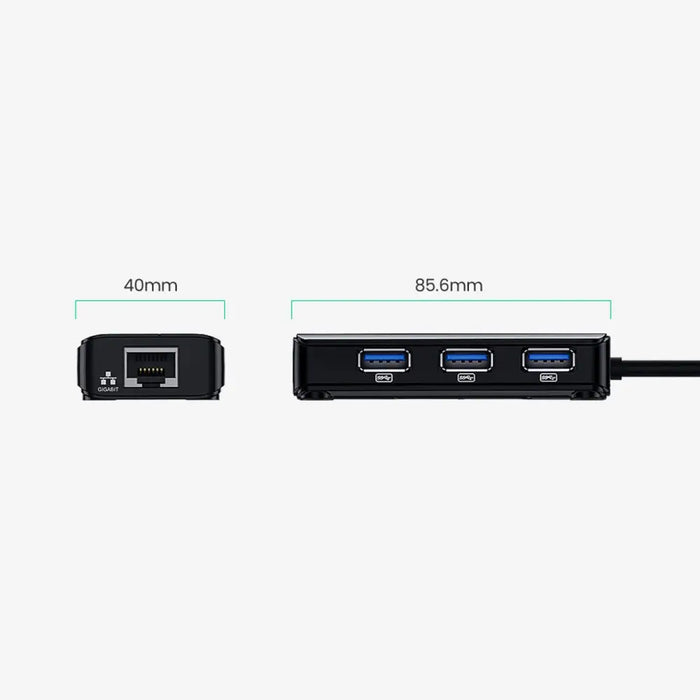 Ugreen 20265 USB-A / RJ45 1000 Mbps HUB 3x USB 3.0 network adapter - black - USB hubs<<<HurtelXML
