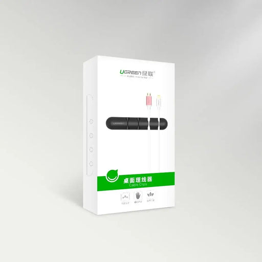 Ugreen 30762 self-adhesive organizer for 4 cables - black (2 pcs.) - Cable organizers<<<HurtelXML&&&Exhibition