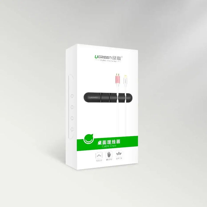 Ugreen 30762 self-adhesive organizer for 4 cables - black (2 pcs.) - Cable organizers<<<HurtelXML&&&Exhibition